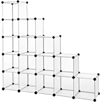 SONGMICS Armario modular zapatero estantería organizador plástico- Blanco LPC44L